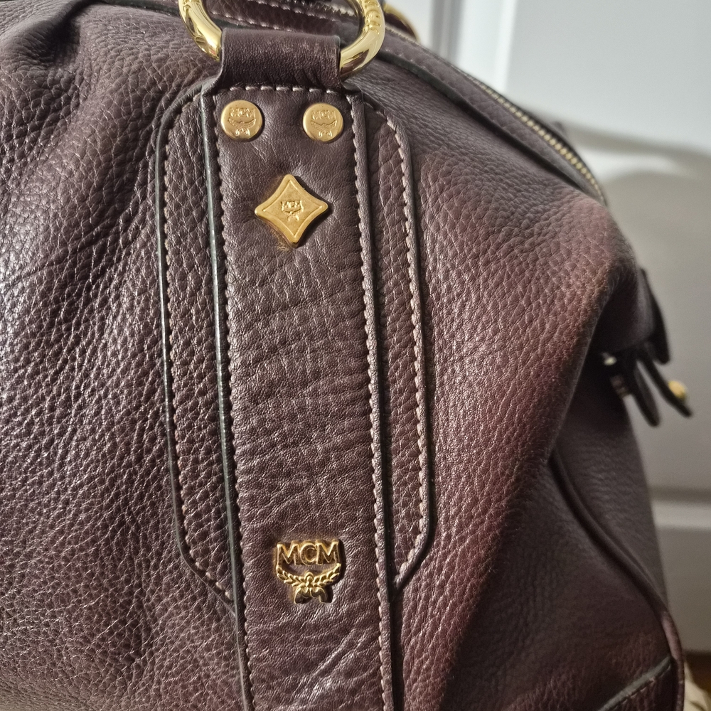 MCM Brown Leather Tote Bag with Gold Hardware - Picture 5 of 16